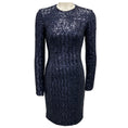 Load image into Gallery viewer, Michael Kors Collection Navy Sequined Stretch Tulle Long Sleeve Dress
