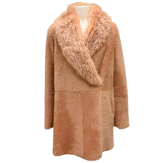Yves Salomon Meteo Peach Lamb Shearling Coat