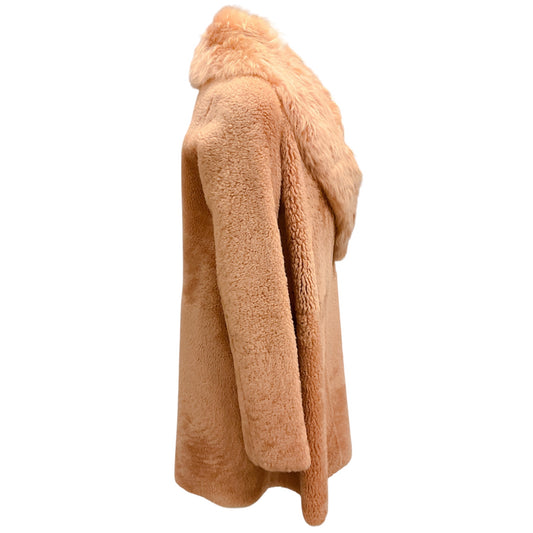 Yves Salomon Meteo Peach Lamb Shearling Coat