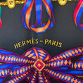 Load image into Gallery viewer, Hermes Black Multi Les Rubans du Cheval Print Square Silk Twill Scarf
