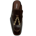 Load image into Gallery viewer, Loewe Brown Leather Edge Loafer Mules
