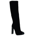 Load image into Gallery viewer, Tom Ford Black Bead Embellished Cap Toe Tall Velvet Boots
