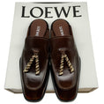 Load image into Gallery viewer, Loewe Brown Leather Edge Loafer Mules
