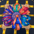 Load image into Gallery viewer, Hermes Black Multi Les Rubans du Cheval Print Square Silk Twill Scarf
