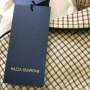 Piazza Sempione Ivory / Black Grid Patterned Two-Button Blazer
