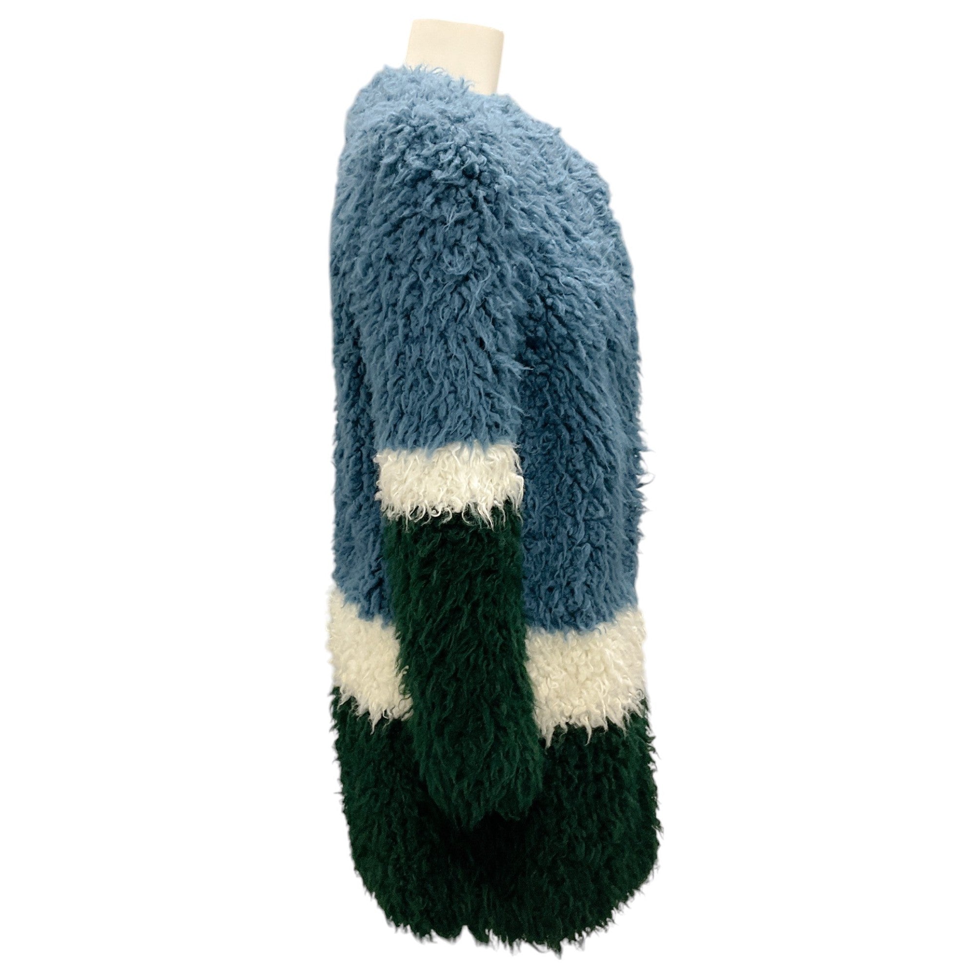 Shrimps Blue / Ivory / Green Faux Fur Coat