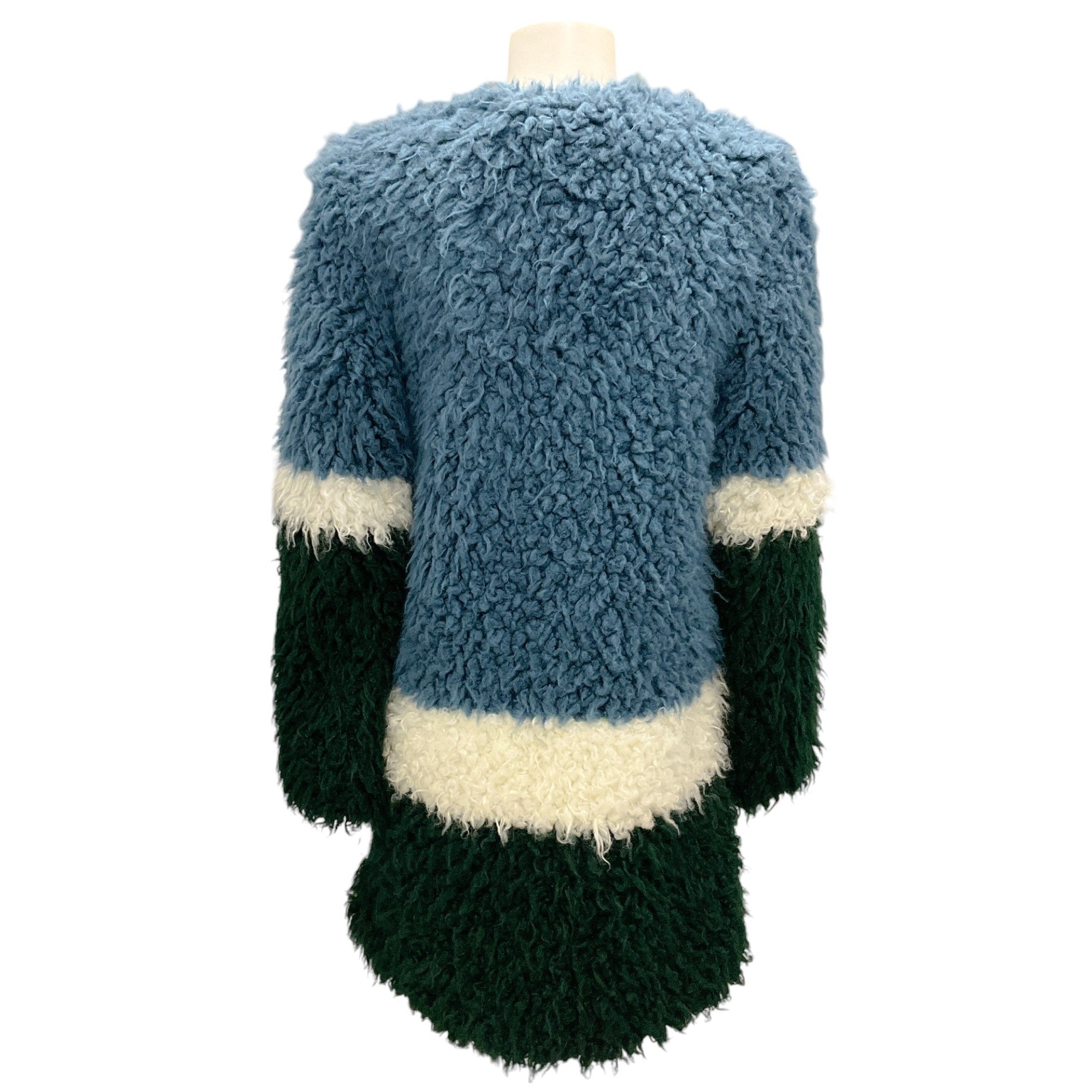 Shrimps Blue / Ivory / Green Faux Fur Coat