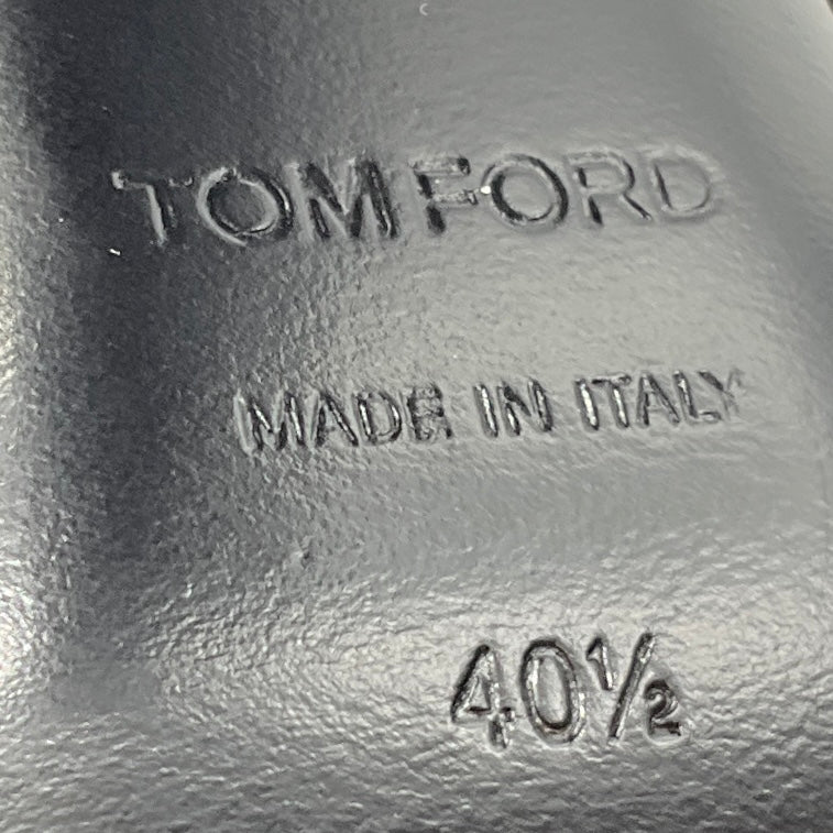 Tom Ford Black Bead Embellished Cap Toe Tall Velvet Boots