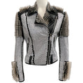 Load image into Gallery viewer, Philipp Plein Black Leather Moto Jacket With Studs And Stones

