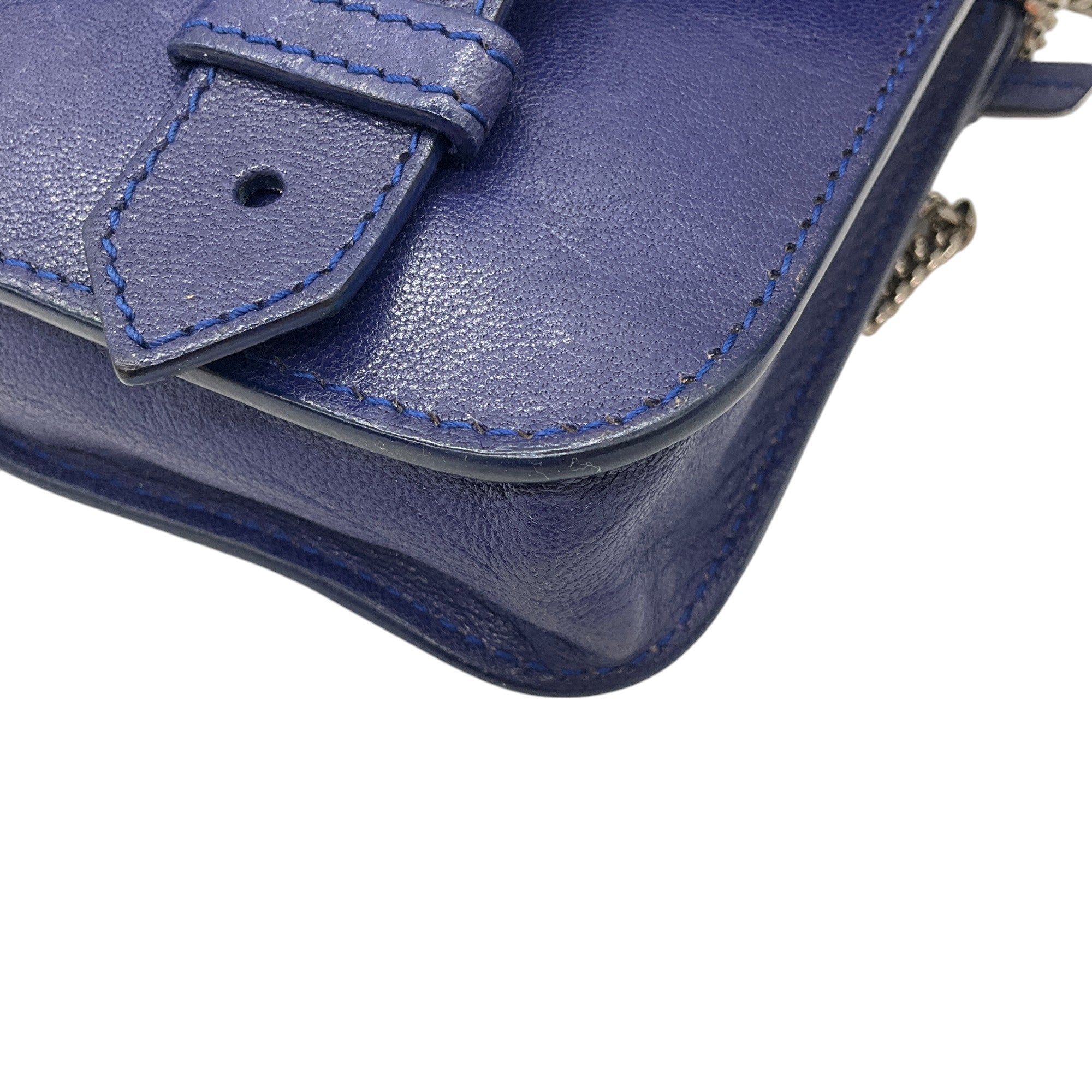 Proenza Schouler Blue Leather PS1 Mini Handbag