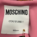 Load image into Gallery viewer, Moschino Couture Pink / Black Trim Button Front Hooded Jacket with Gold Buttons
