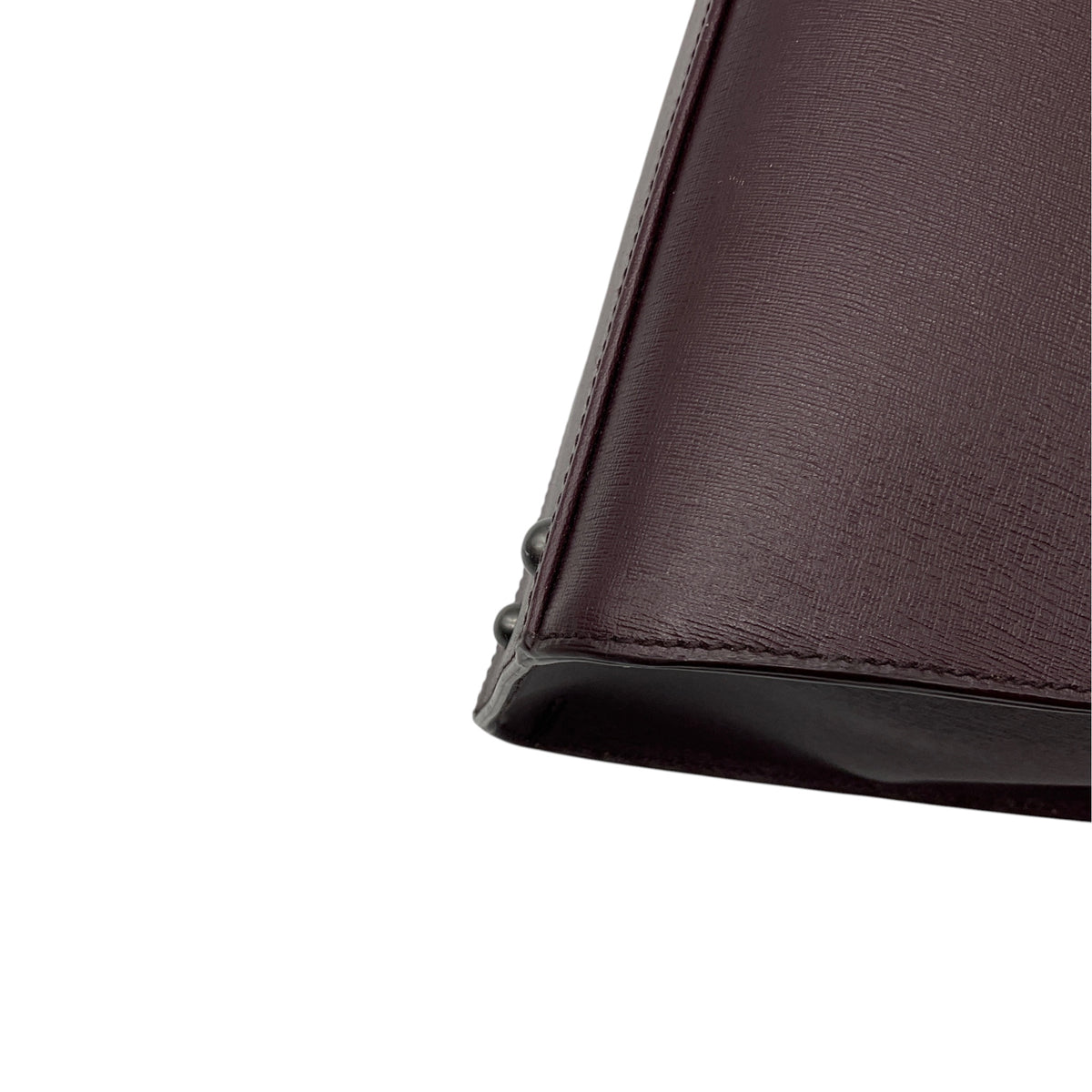 Akris Burgundy Trapezoidal Saffiano Leather Shoulder Bag