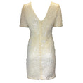 Load image into Gallery viewer, Galvan London Ivory / Gold Metallic Sequined Short Sleeved Dress
