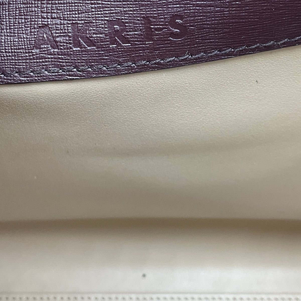 Akris Burgundy Trapezoidal Saffiano Leather Shoulder Bag