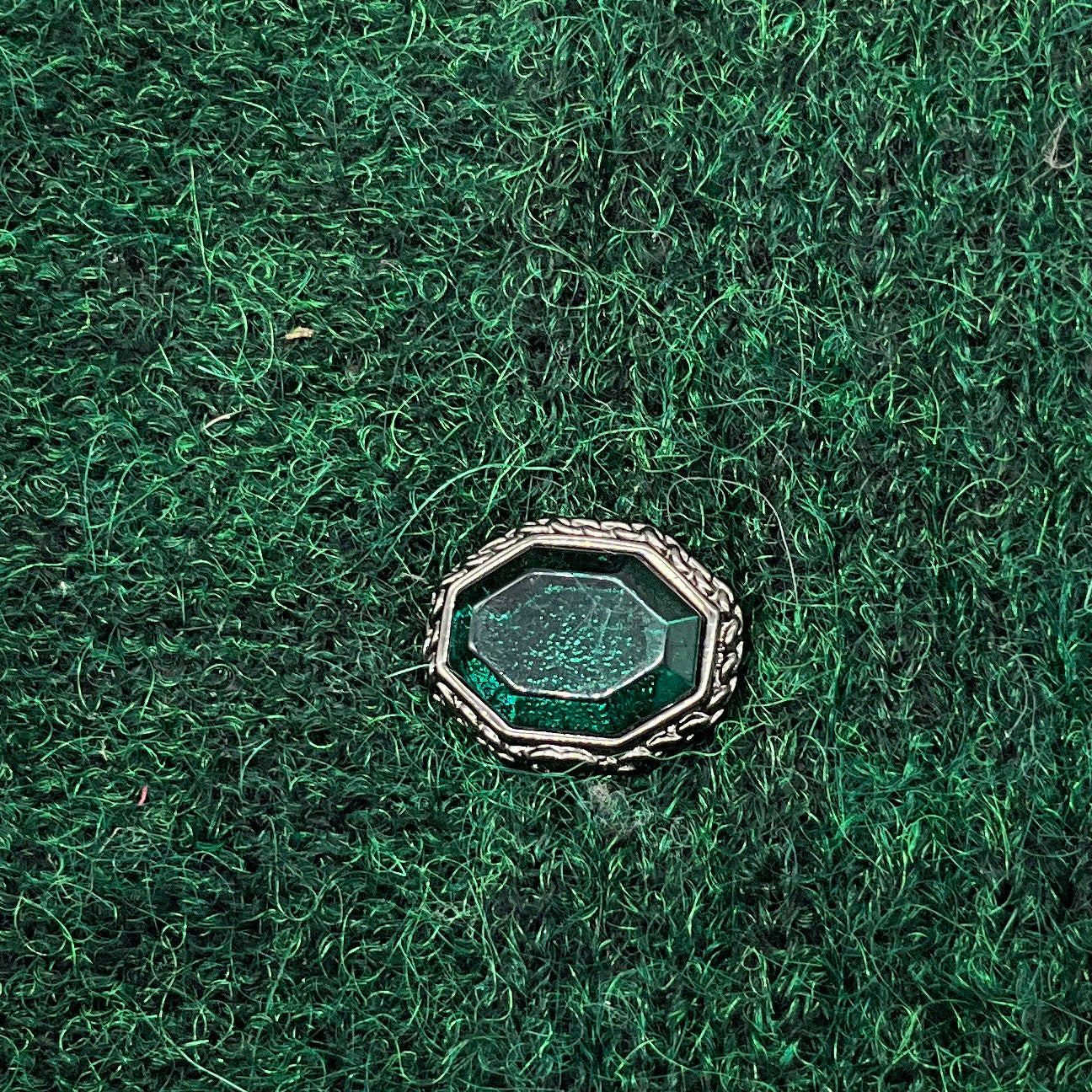Chanel Green Mohair Knit Arm Warmers with Jewel Stone Embellishment