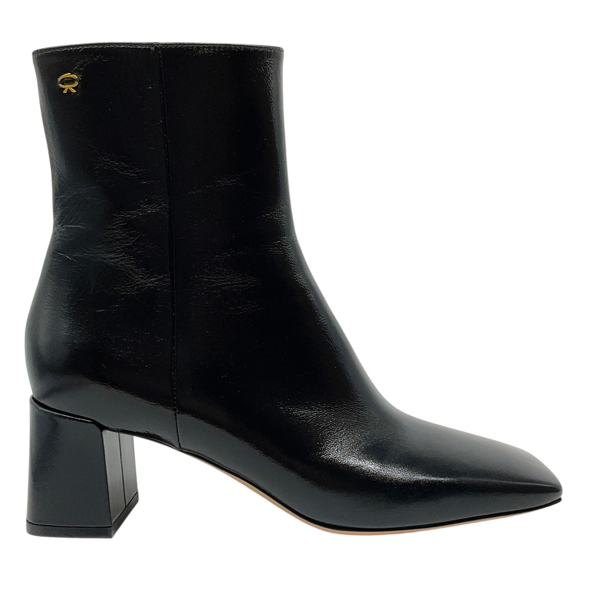 Gianvito Rossi Black Patent Leather Freeda Booties
