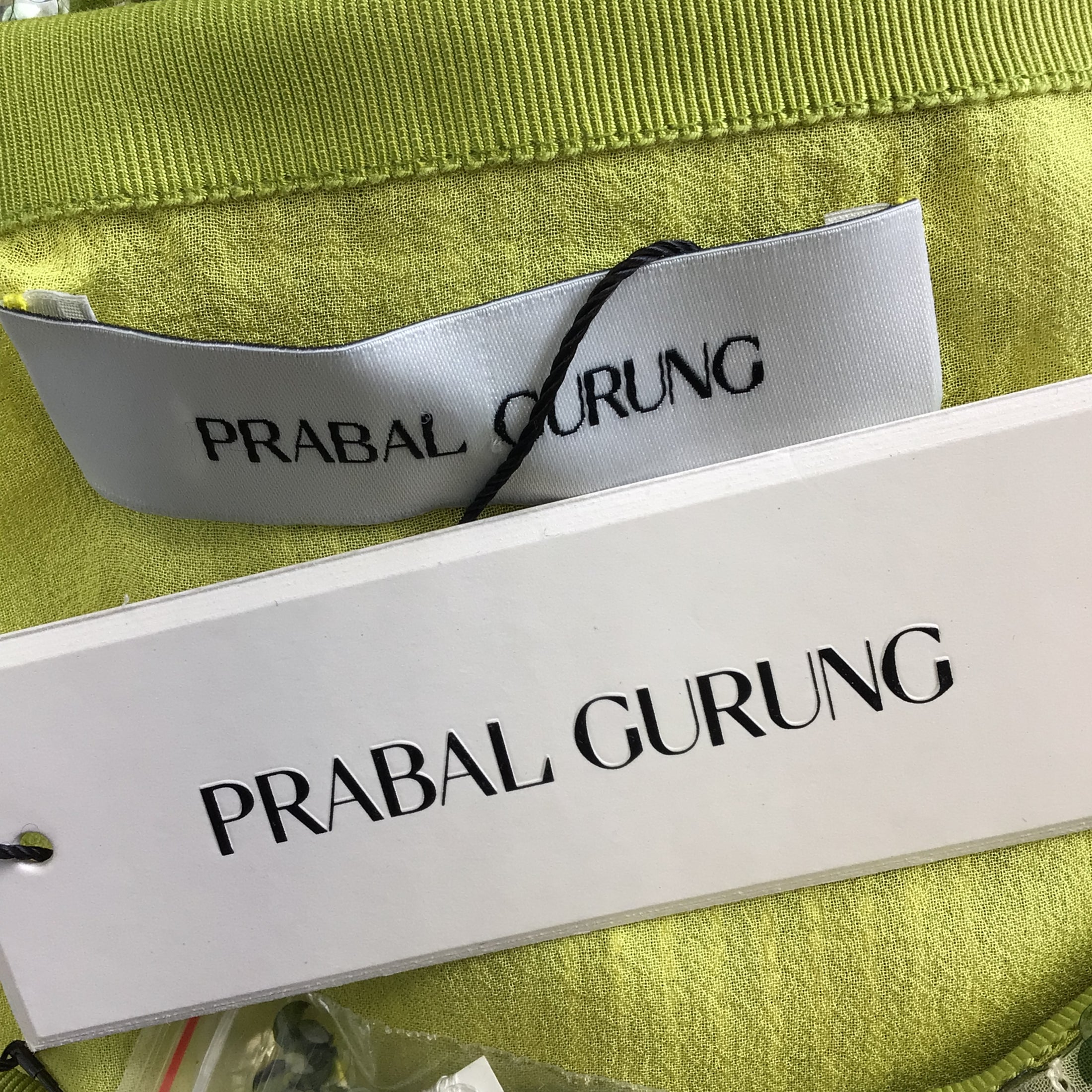 Prabal Gurung Green / Yellow Sequined Midi Skirt
