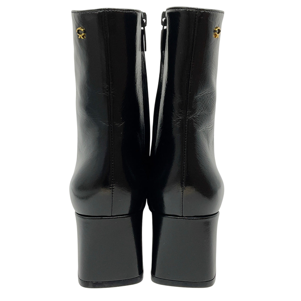 Gianvito Rossi Black Patent Leather Freeda Booties