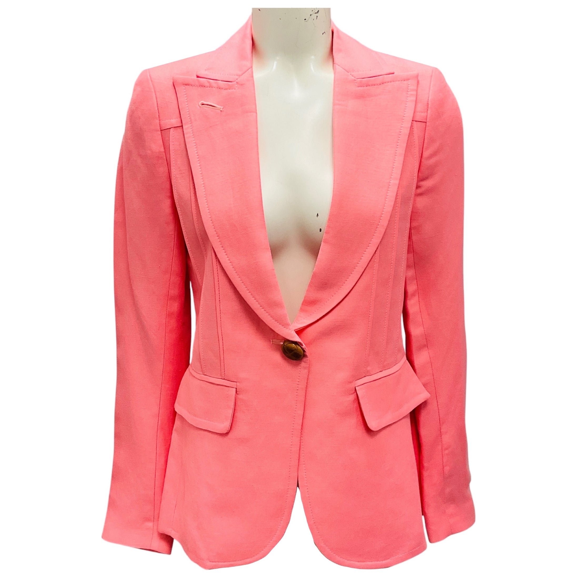 Smythe Chalk Pink Pintuck Blazer