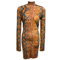 Load image into Gallery viewer, Just Cavalli Brown Multi Reptile Snakeskin Animal Print Fitted Stretch Jersey Mini Dress
