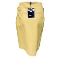 Load image into Gallery viewer, Oscar de la Renta Beige Silk Lined Genuine Leather Skirt with Gold Buckles
