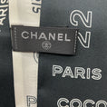 Load image into Gallery viewer, Chanel Black / White CC Logo Coco 31 Rue Cambon Print Silk Twilly Bandeau Scarf
