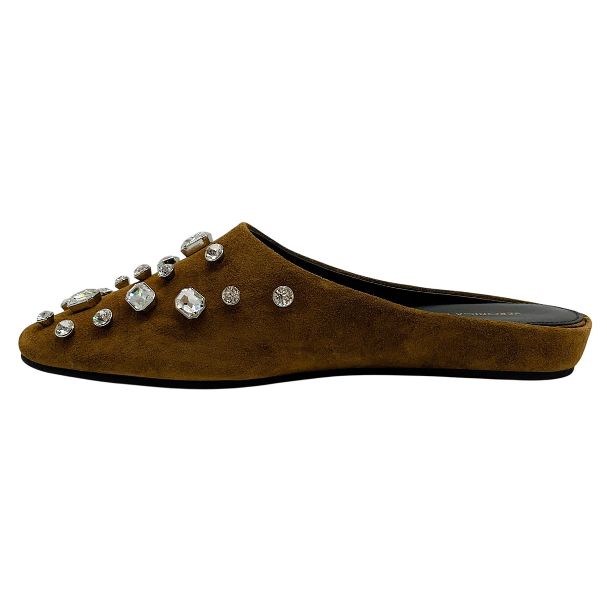 Veronica Beard Chestnut Suede Narcisa Slide Mules