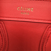 Celine Red Nano Luggage Smooth Calfskin Leather Mini Double Top Handle Bag
