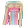 Load image into Gallery viewer, Rose Carmine Pastel Multi Cotton Knit Cardigan Sweater
