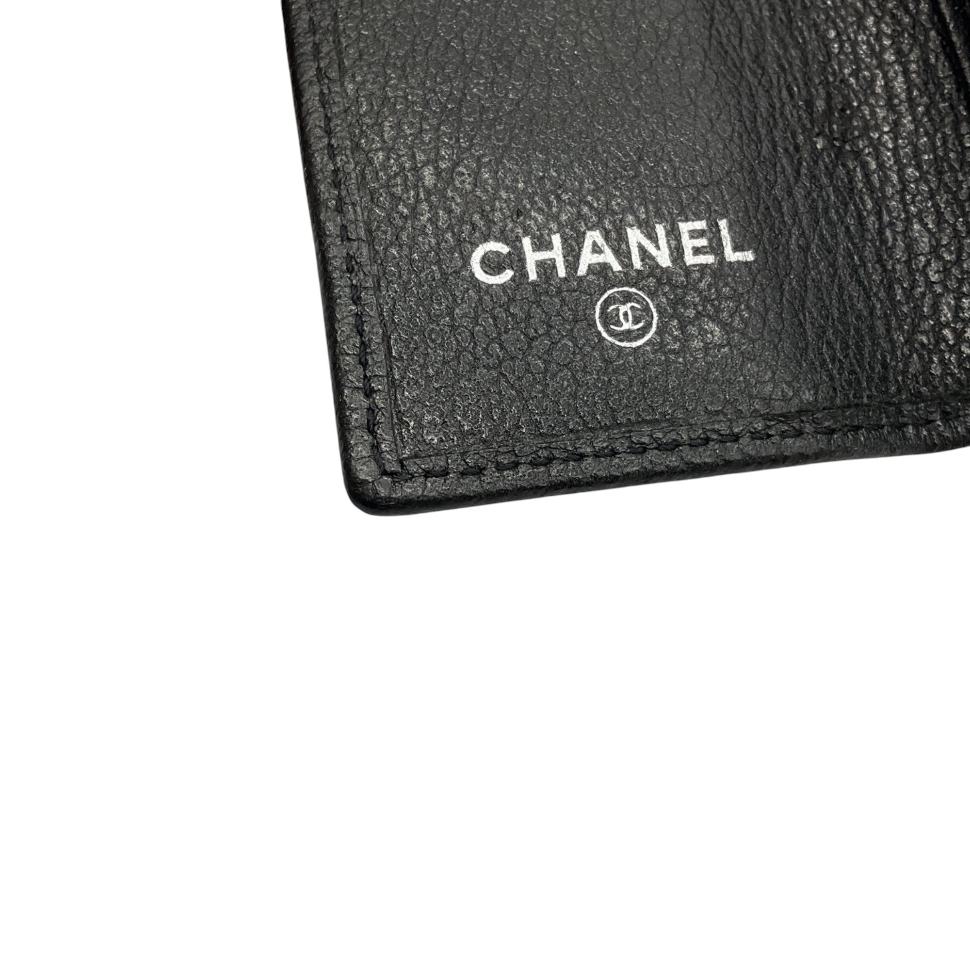 Chanel 2010 Black / Silver CC Logo Camellia Embossed Leather 6 Key Holder Wallet
