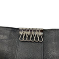 Load image into Gallery viewer, Chanel 2010 Black / Silver CC Logo Camellia Embossed Leather 6 Key Holder Wallet
