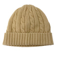 Load image into Gallery viewer, Celine Tan Cable Knit Cashmere Triomphe Beanie Hat
