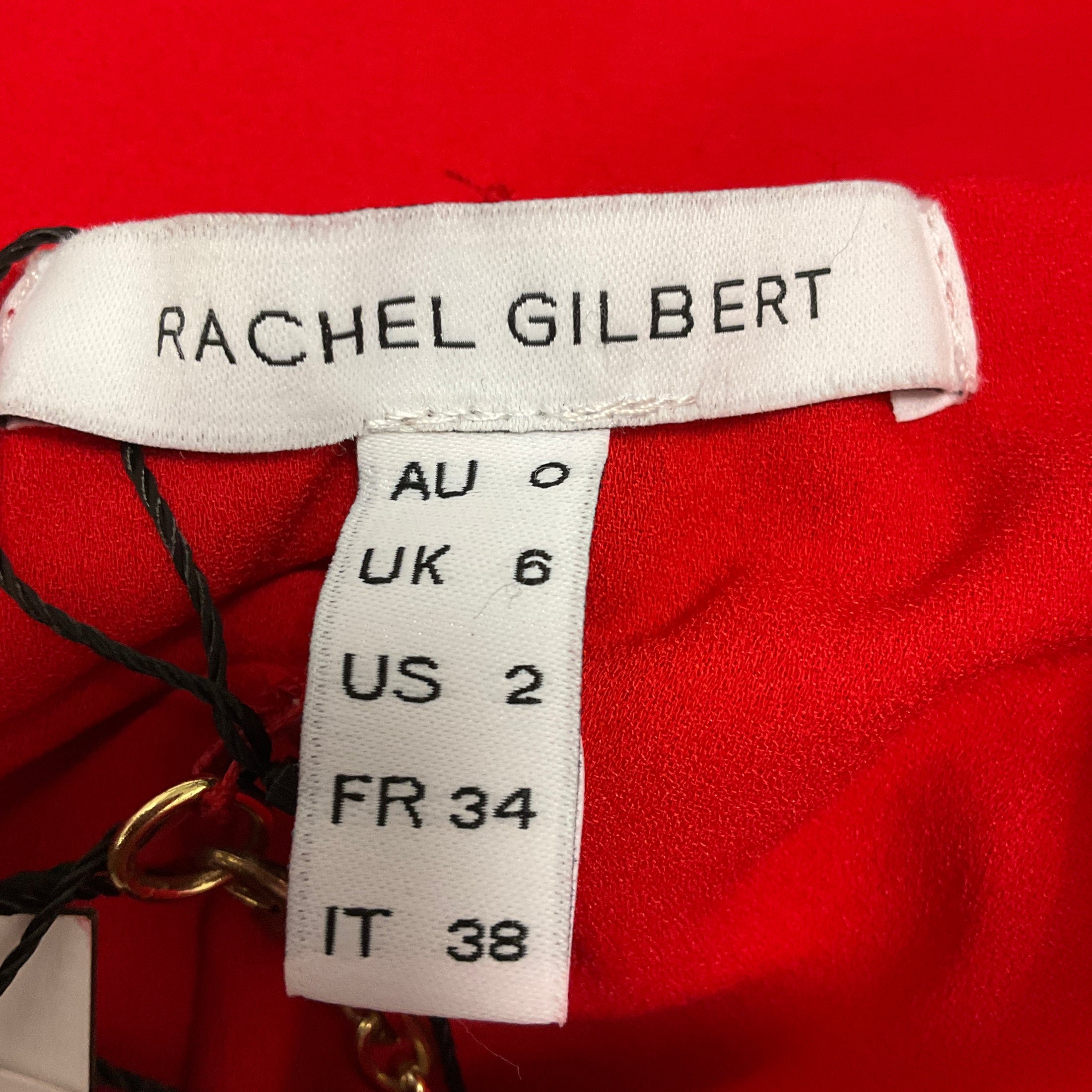 Rachel Gilbert Red Raye Crepe Gown / Formal Dress