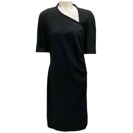 Escada Black Ruched Short Sleeved Jersey Knit Midi Dress