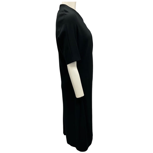 Escada Black Ruched Short Sleeved Jersey Knit Midi Dress