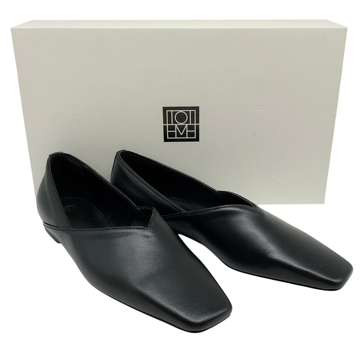 Toteme Black Leather The Everyday Flats