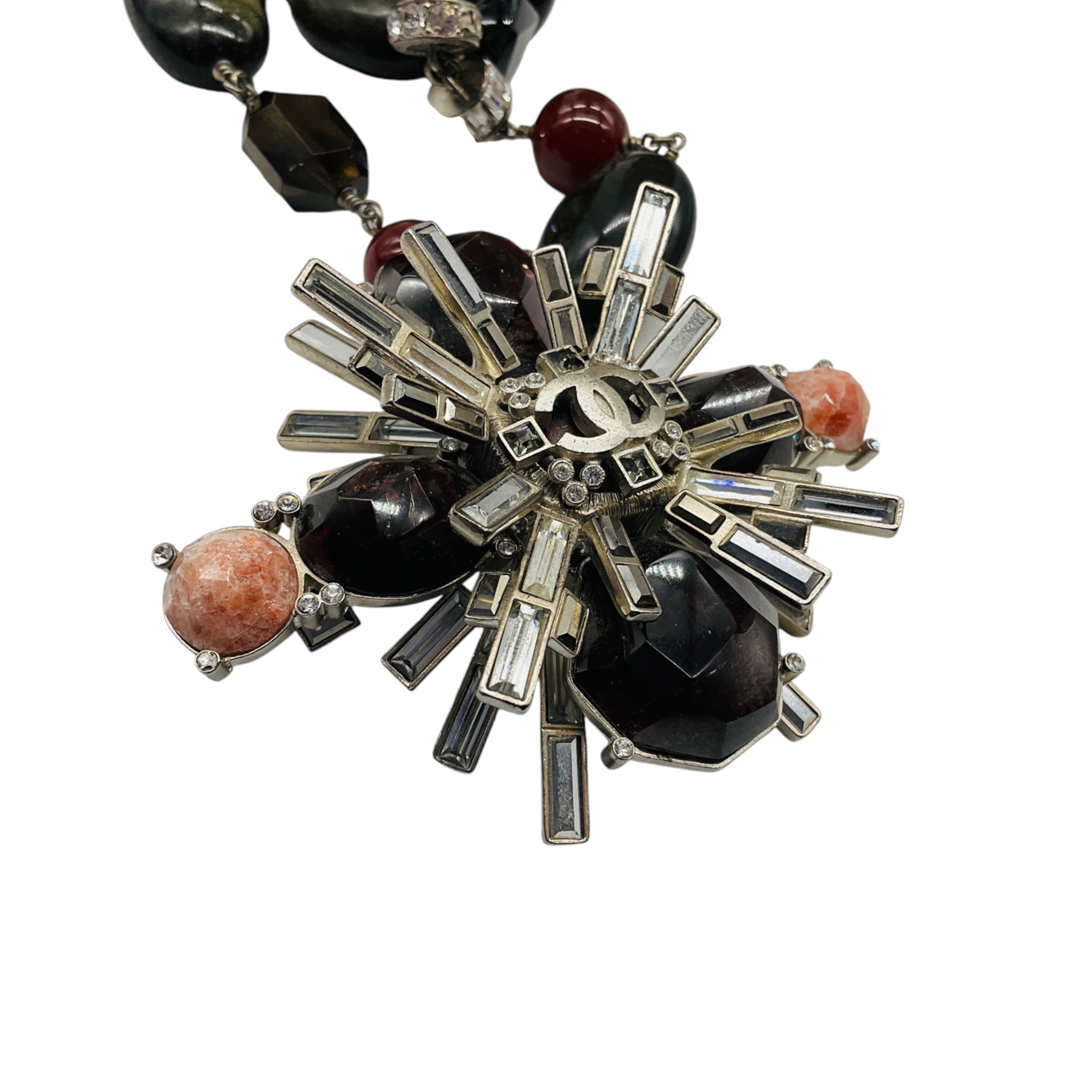 Chanel Haute Couture Fall Winter 2006 Multicolor Stone and Crystal CC Logo Station Statement Necklace