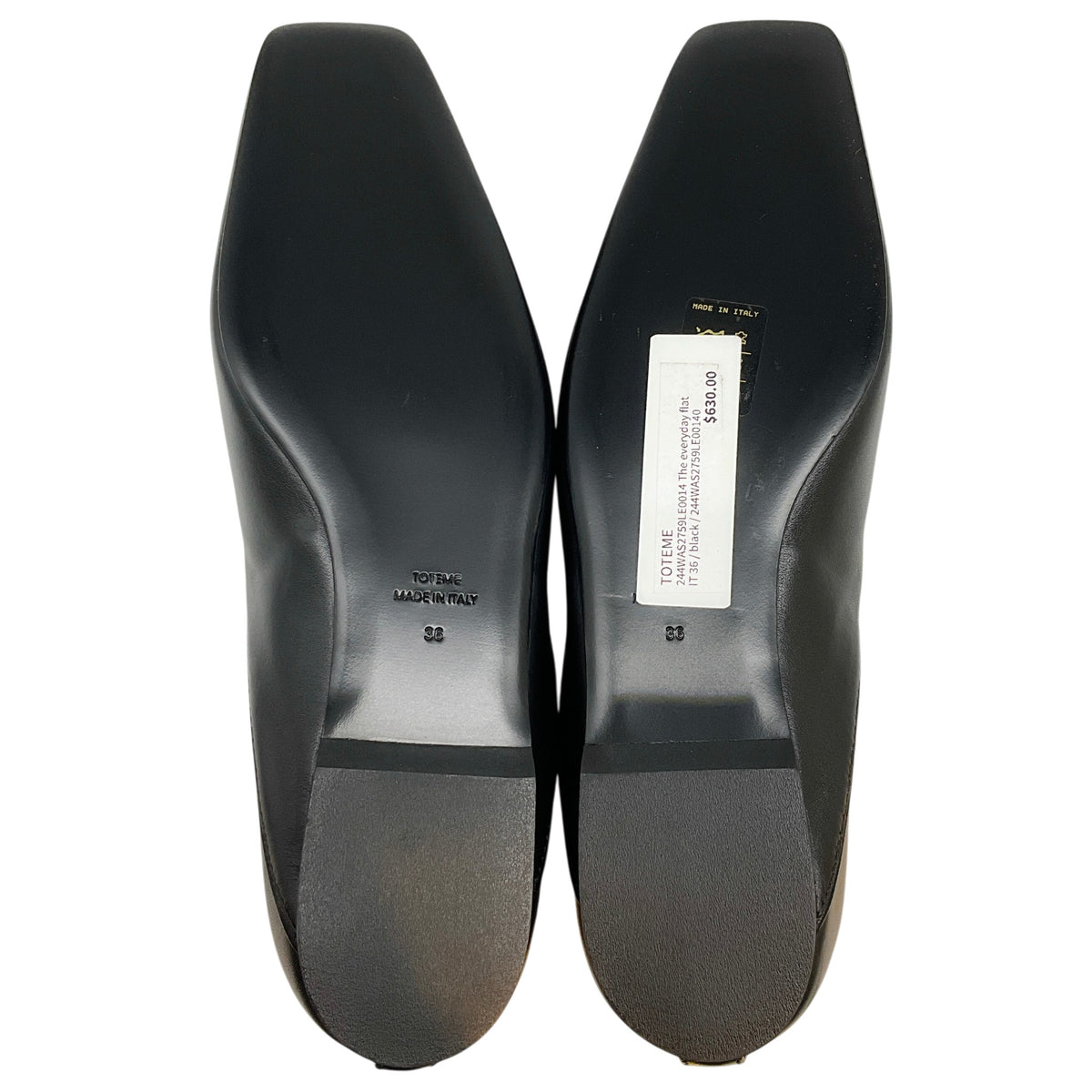 Toteme Black Leather The Everyday Flats