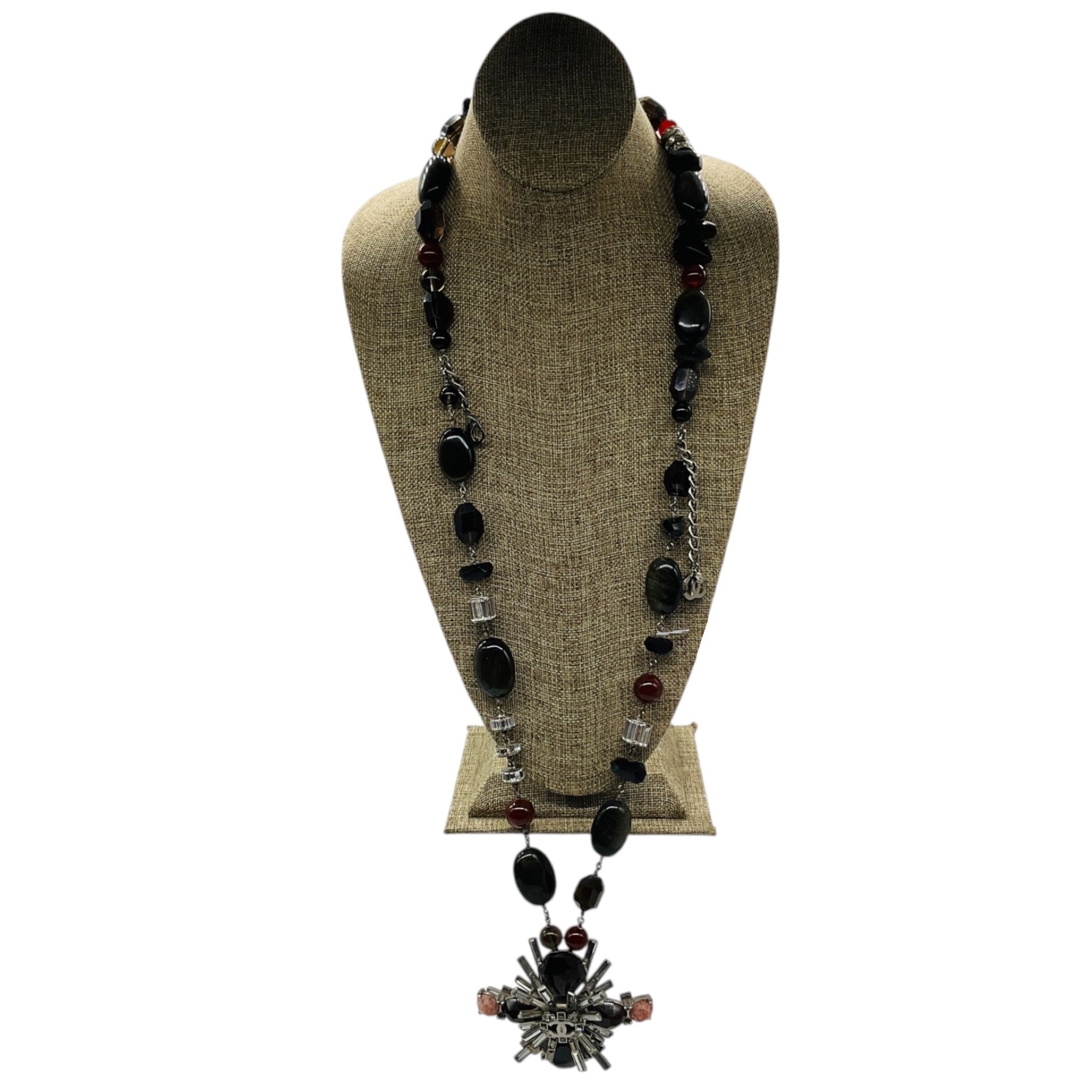 Chanel Haute Couture Fall Winter 2006 Multicolor Stone and Crystal CC Logo Station Statement Necklace