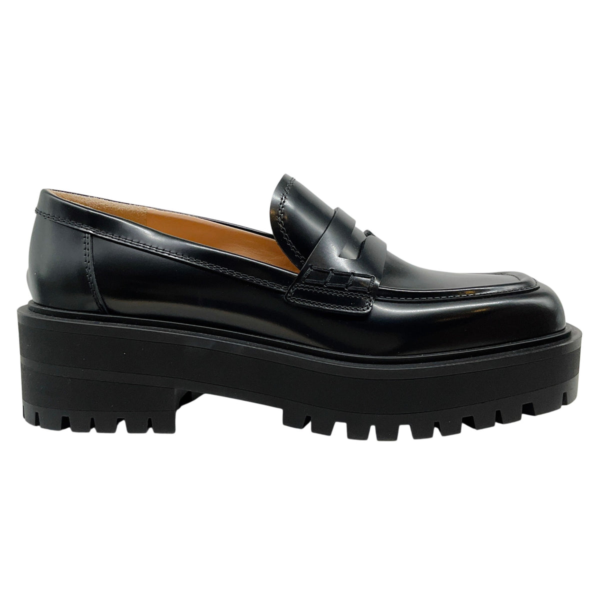 Gianvito Rossi Black Leather Ramsey Loafers