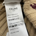 Load image into Gallery viewer, Celine Tan Cable Knit Cashmere Triomphe Beanie Hat
