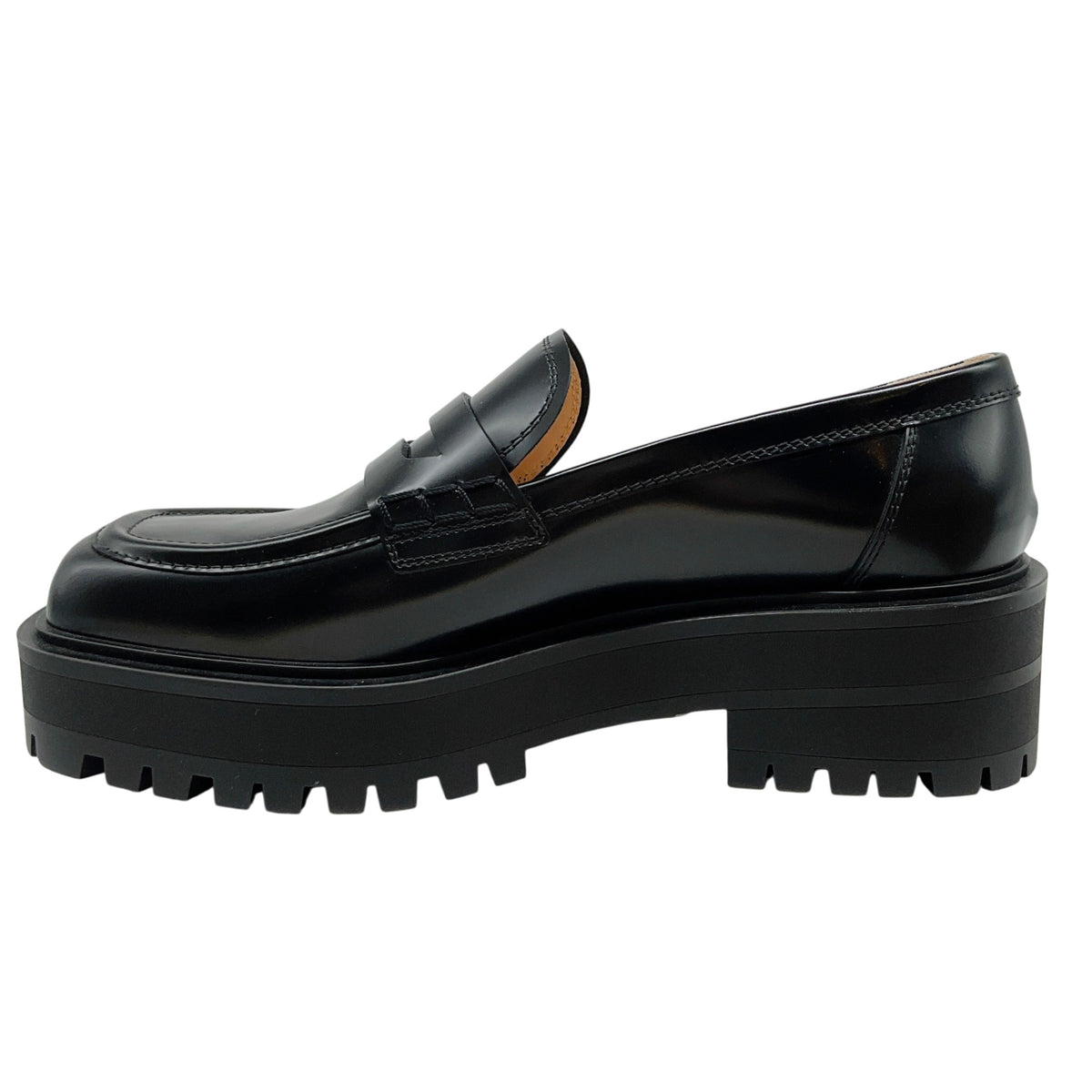 Gianvito Rossi Black Leather Ramsey Loafers