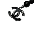 Load image into Gallery viewer, Chanel Gunmetal / Black 2003 Large Bead and CC Logo Pendant Chain Belt
