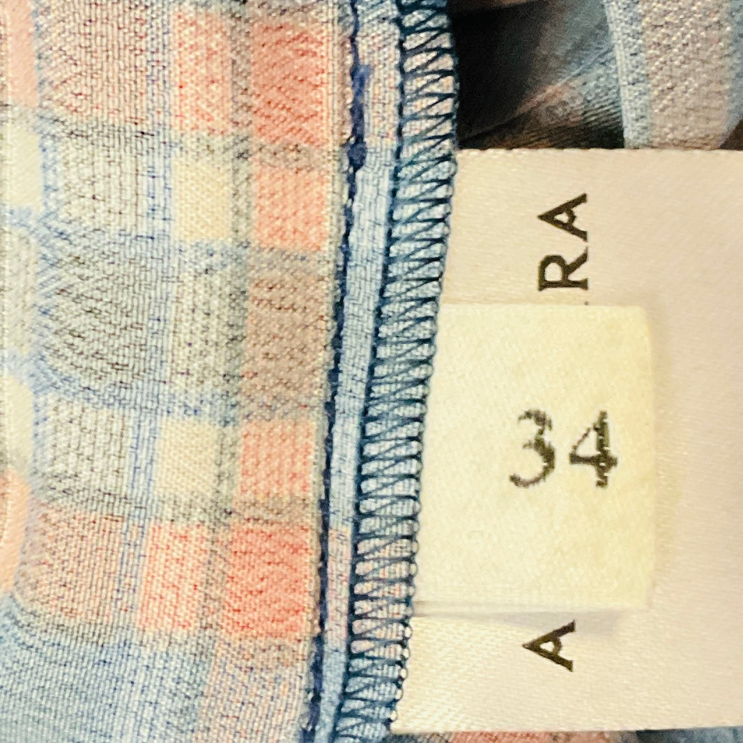 Altuzarra Blue / Black / White / Red Maria Tie Dye Check Print Shirtdress