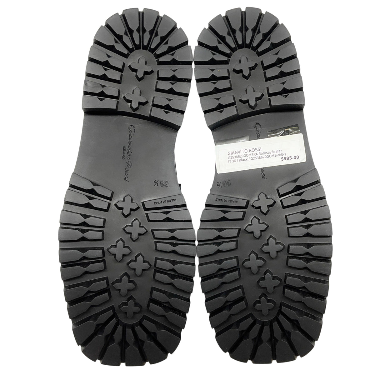 Gianvito Rossi Black Leather Ramsey Loafers