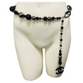 Load image into Gallery viewer, Chanel Gunmetal / Black 2003 Large Bead and CC Logo Pendant Chain Belt
