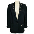 Load image into Gallery viewer, forte_forte Black Crystal Embellished One Button Jacket
