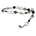 Load image into Gallery viewer, Chanel Gunmetal / Cream / Black 2003 CC Logo Pendant, Imitation Pearl, and Large Bead Ring Chain Belt

