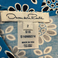 Load image into Gallery viewer, Oscar de la Renta Blue / White / Navy Floral Print Sleeveless Cotton Dress
