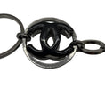 Load image into Gallery viewer, Chanel Gunmetal / Cream / Black 2003 CC Logo Pendant, Imitation Pearl, and Large Bead Ring Chain Belt
